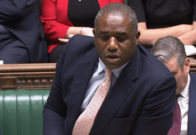 Former UK Foreign Secretary David Lammy cautioned Ethiopia’s Gedion Timotheos over Red Sea tensions ahead of departure
